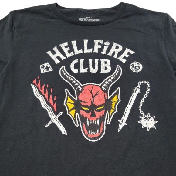 Netflix Stranger Things Shirt Size Medium Evil "Hellfire Club" Graphic Print Tee - Picture 3 of 6